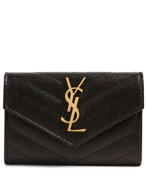 ysl monogram bifold leather wallet|ysl monogram wallet price.